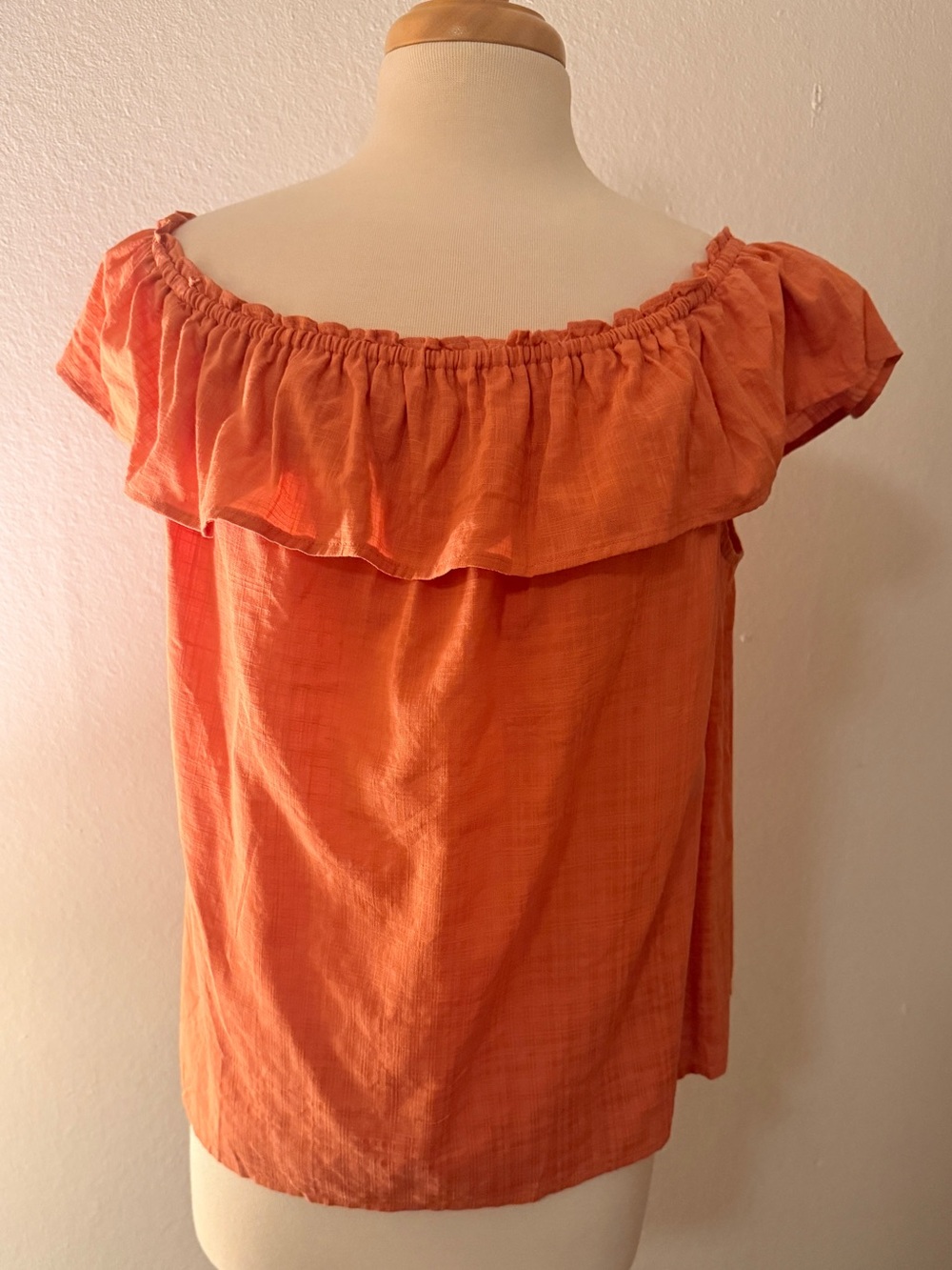 a.n.a Carnelian Orange Off-Shoulder Ruffle Blouse NWT Size XXL